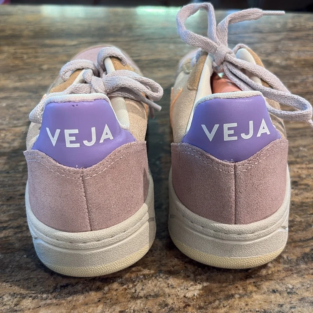 Veja V-10 Sneaker Multi-Color Peach Suede Sz 7 Women’s - Picture 5 of 8